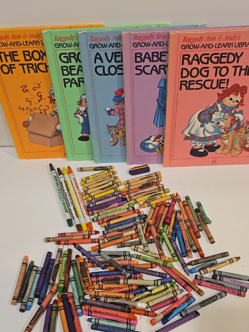 Vintage Crayons And Raggedy Ann Books
